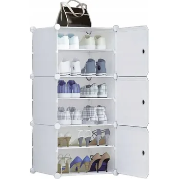 Botník Botník s policemi, s výklopnými dvířky HÖGLER 44 x 96 x 32 cm bílá