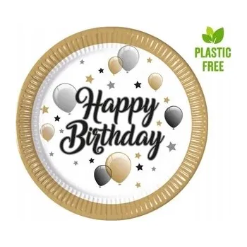 Talíř Papírové talíře Happy Birthday Balónky Narozeniny Party 23cm 8ks