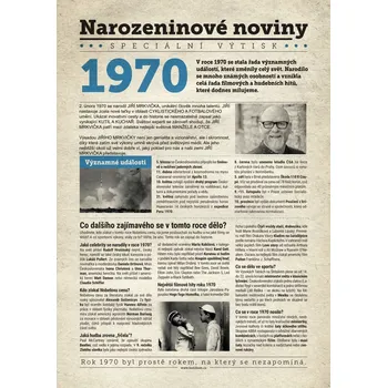 Narozeninové noviny 1970 s vlastním textem a fotografií S fotografií a textem