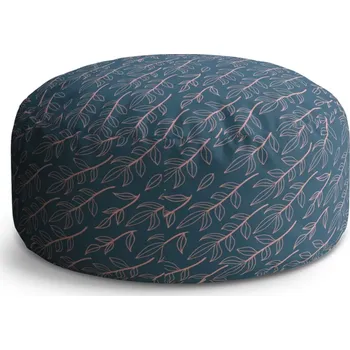 Taburet Sablio Taburet Circle Růžové malované lístky: 38x48 cm