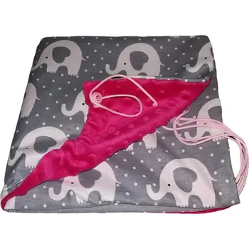 Dětská deka Neklouzavá oboustranná deka MINKY/ BAVLNA - větší Malinová