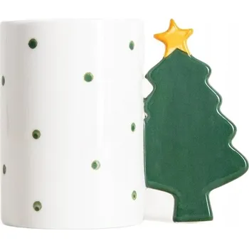 Hrnek se jménem a uchem ve tvaru vánočního stromku 0,35 l HOMLA