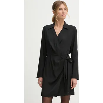 Dámské šaty Šaty Tommy Hilfiger černá barva, mini, WW0WW45006 99X, vel. 40