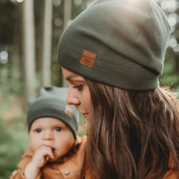 Kojenecká čepice Čepice vaflová / khaki Velikost: 37