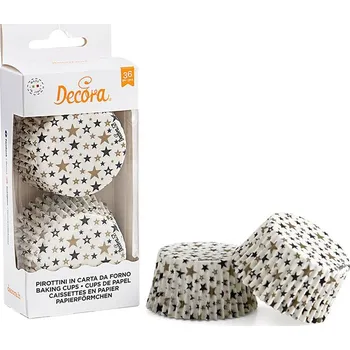 Papírové košíčky na muffiny 36ks hvězdičky - Decora | Cukrářské potřeby