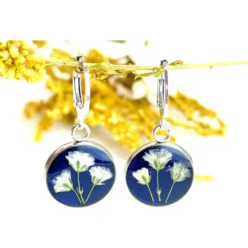 Náušnice Šperk z pravých květin - Náušnice Nevěstin závoj