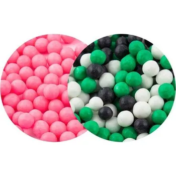 Jedlá dekorace na dort SweetArt cukrové perly růžové a Football mix 7 mm (120 g) ♡
