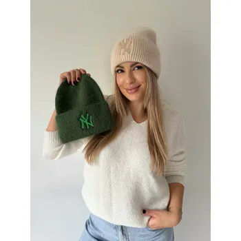 Čepice Mishel Čepice NY khaki / krémová Barva: khaki