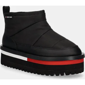 Dívčí sněhule Sněhule Tommy Jeans TJW NYLON FLATFORM BOOT WL černá barva, EN0EN02689 99X, EUR 41