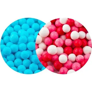 Jedlá dekorace na dort SweetArt cukrové perly nebesky modré a Love mix 7 mm (120 g) ♡