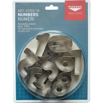 Vykrajovátka sada 9ks (číslice) tvar: 3,5cm, v.2cm