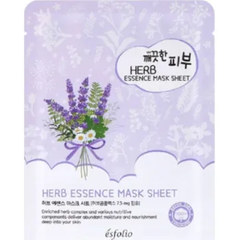 Pleťová maska Esfolio bylinná esence pleťová maska v plátýnku zklidňující s levandulí