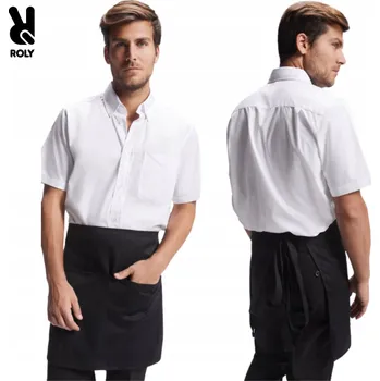 Kuchyňská zástěra ROLY Číšnická zástěra, gastro zástěra, bryndáček, 2 kapsy, ČERNÁ