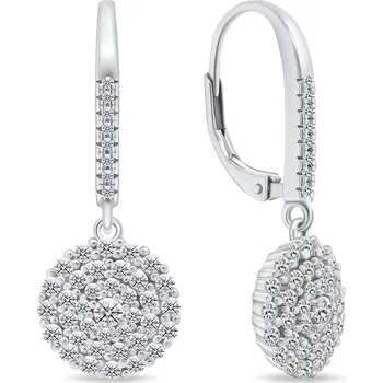 Náušnice Brilio Silver Slušivé stříbrné náušnice se zirkony EA730W + 2 měsíce na vrácení zboží