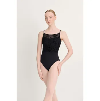 Dětský overall Intermezzo,Taneční trikot s krajkou na ramínka 31715, černá 116-128