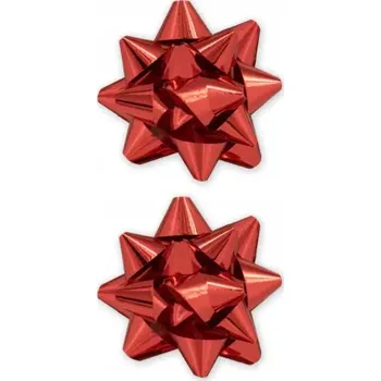 Vánoční dekorace MAŠLE NA DÁRKY červené 7 cm 2 ks k narozeninám, Vánocům