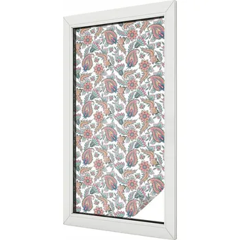 Okenní dekorace Dekorativní mléčná vitrážová fólie na okno, květinová elegance 50x100 cm