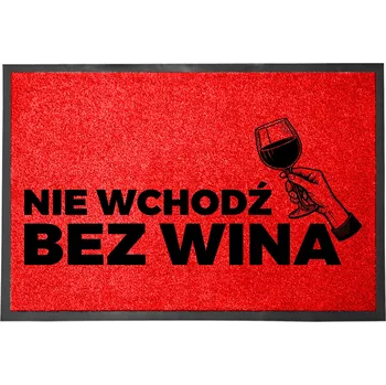 Rohožka Vstupní rohožka červená 40x60 cm ke dveřím s humorem - Bez vína