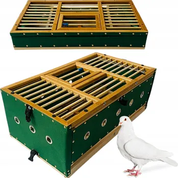 přepravka pro zvíře PŘEPRAVNÍ SKLÁDACÍ KOŠ PRO HOLUBY A PTÁKY 80 X 42 X 23 CM VELKÝ ZELENÝ