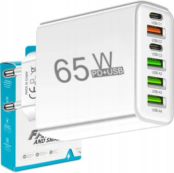 BÍLÁ RYCHLÁ USB-A NABÍJEČKA SUPER CHARGER KOMPAKTNÍ UNIVERZÁLNÍ