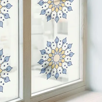 Okenní dekorace Fólie Dekorativní Mléčná na Skla Oken Výloh Mandala 100x146 cm