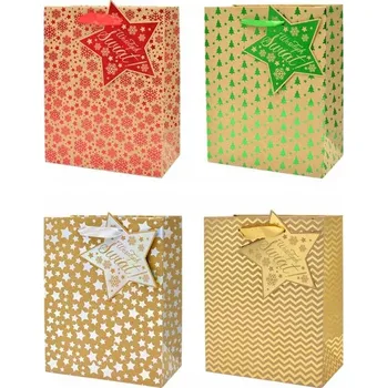 Dárková taška VÁNOČNÍ DÁRKOVÁ DÁRKOVÁ TAŠKA QPS-069 KUKARTKA