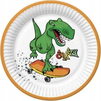 Talíř Papírové Talířky Dinosaurus Dino 18cm 8 ks