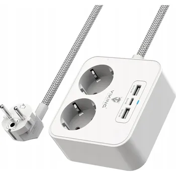 Napájecí kabel Prodlužovací Kabel přívod Viking Technology 1,5 m 2 ks bílý