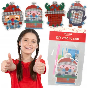 Obraz Diamantová Výšivka Vánoční Sada DIY 2 Ozdoby Dárek Mikuláš Vánoce