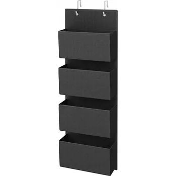 Organizér oblečení ZÁVĚSNÝ ORGANIZÉR NA OBLEČENÍ PRÁDLO SKLÁDACÍ POLICE DO SKŘÍNĚ ČERNÝ VELKÝ