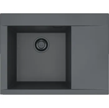 Granitový dřez Granitový dřez Alveus PURE-G 60 Tmavě černá s černou výpustí Levý