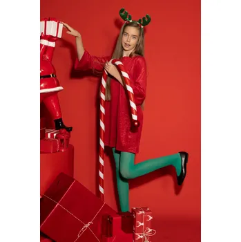 Dívčí šaty Červené vánoční šaty pro dívky, společenské, lesklé, velikost 158