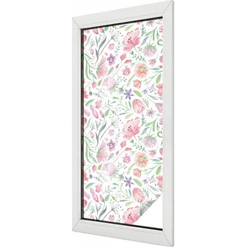 Okenní dekorace Fólie Vitrážová dýha Samolepicí Mléčná fólie na okno Květinový vzor 50x116