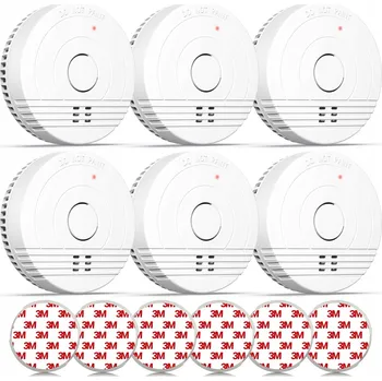 Bezpečnostní detektor HLÁSIČ KOUŘE 6x fotoelektrický detektor požáru bezdrátový alarm Sada