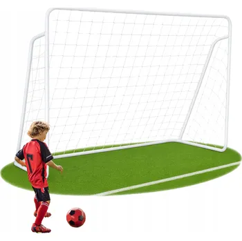 Sportovní branka FOTBALOVÁ BRANKA PRO DĚTI VELKÁ KOVOVÁ SÍŤ KOLÍKY 240x160 cm