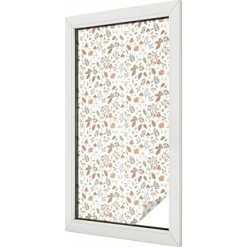 Okenní dekorace Dekorativní mléčná vitrážová fólie na okno, rostlinná elegance 50x100 cm