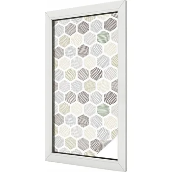 Okenní dekorace Dekorativní okenní fólie vitrážová mléčná Geometrické vlny 50x100 cm