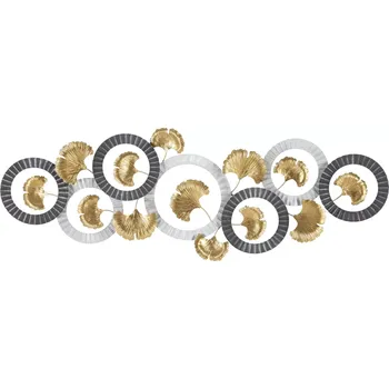 Nástěnná kovová dekorace Arty B 127,5 cm šedo-zlatá