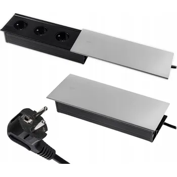 Elektrická zásuvka Elektrická Zásuvka na pracovní desku Spacetronik stříbrná