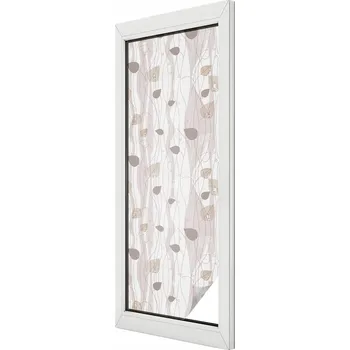 Okenní dekorace Fólie Vitrážová dýha Samolepicí Mléčná na okno Elegantní listy 50x146