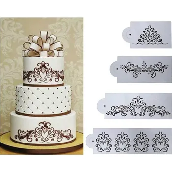 Přisada na vaření a pečení Stencil šablona Luxus 4ks - Cakesicq | Cukrářské potřeby