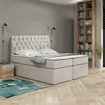 Eka Kontinentální čalouněná postel Luxurious - Cassablanca (160x200 cm) Barva látky Trinity: (2301) Krémová bíla