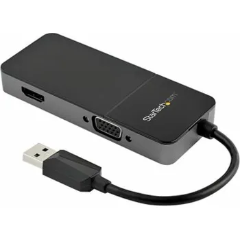 USB hub StarTech.com USB 3.0 to HDMI and VGA Adapter, 4K/1080p USB Type-A Dual Monitor Multiport Adapter Converter, External Video Graphics Card for Multiple Screens, Multi Display USB Adapter - USB 3.0 to HD