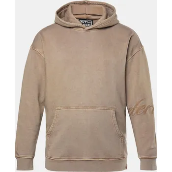 Pánská mikina STHUGE, Plus size Mikina s kapucí, nášivky, vintage vzhled, oversize pro plnoštíhlé nadměrná velikost, 842335330-1907, hnědý, 8XL, Plus size oblečení, Oblečení pro vysoké muže, Nadměrné velikosti, Oblečení pro plnoštíhlé.