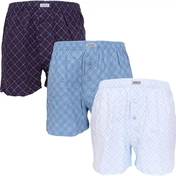 Trenýrky 3 Pack pánských bavlněných trenek Andrie PS 5916 světle modrá, jeans, navy