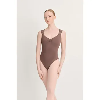 Body Intermezzo,Taneční trikot s krajkou na ramínka 31717, norková XS