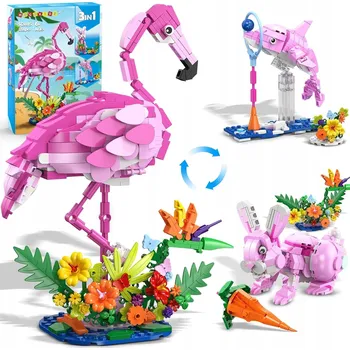 ostatní stavebnice STAVEBNICE PLAMEŇÁK KRÁLÍK BLOKY 3V1 DÁREK PRO DĚTI KREATIVNÍ KVĚTINA 558 dílků