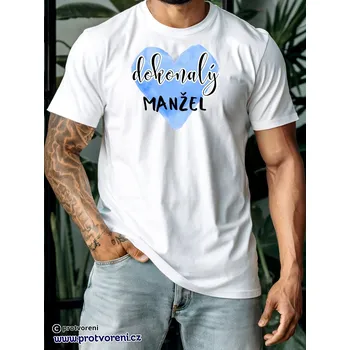 Dámské tričko Trička s potiskem Tričko s potiskem, DOKONALÝ MANŽEL, 1 ks zvolte VELIKOST textilu ZDE:: M- velikost typ Beagle