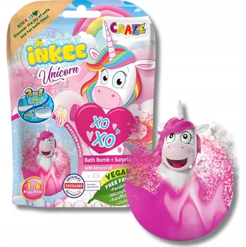 Šumivá koule do koupele pro děti s figurkou jednorožce, vůně popcornu, 100 g