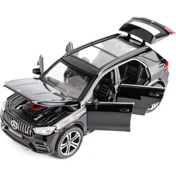 autíčko Mercedes Benz GLE 63 kovový model hračka na baterie světla zvuk 1:32 Černá